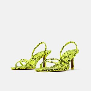 Zara Strap neon snake print sandals